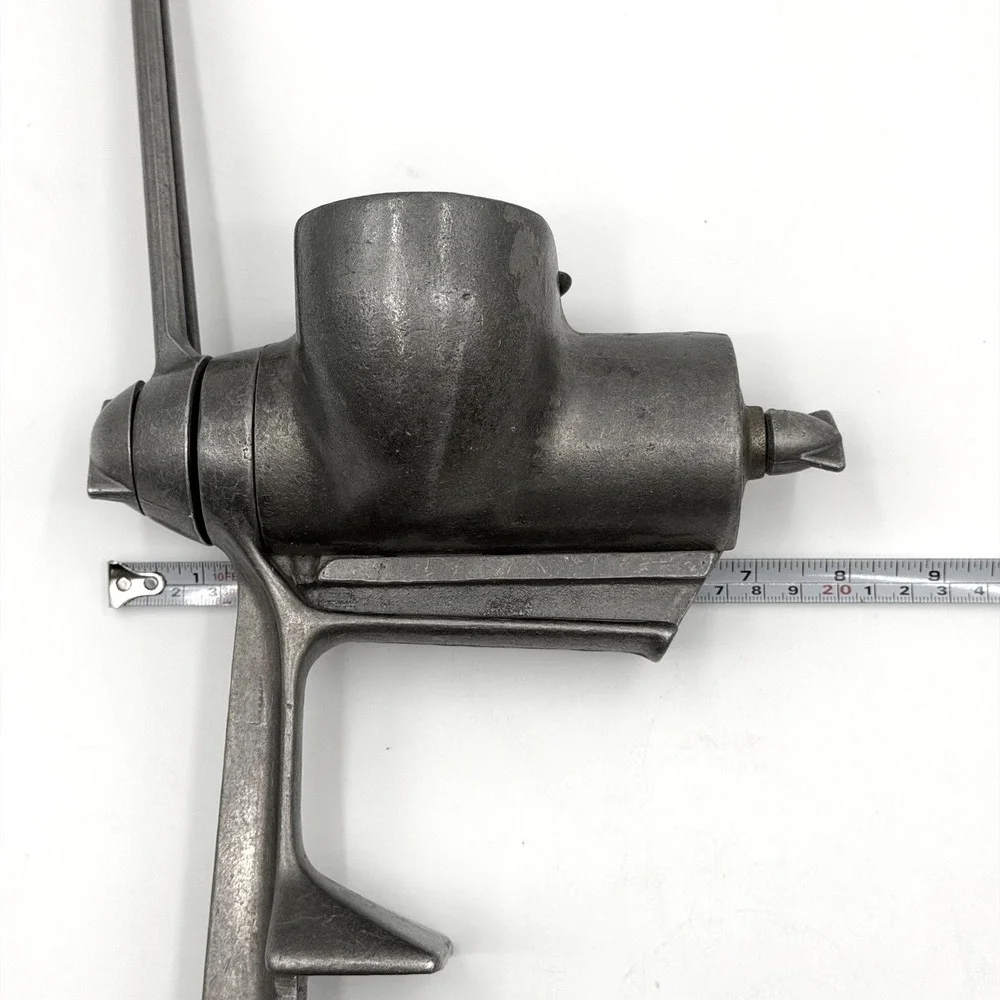 Vintage Ebaloy Cast Aluminum Meat Grinder Food Chopper Clamp On Red Handle
